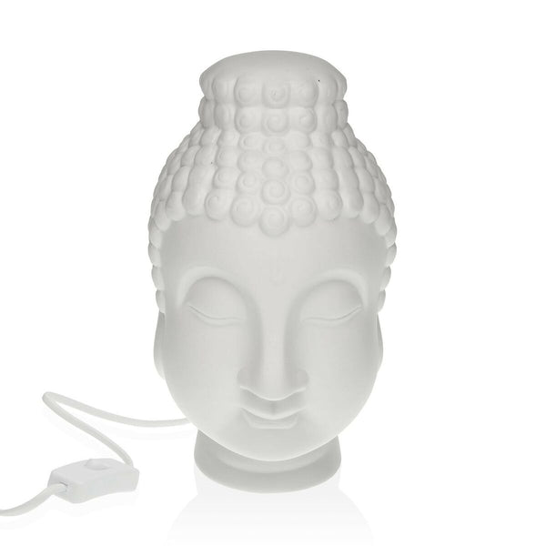 Tischlampe mit Gautama-Buddha-Motiv aus Porzellan