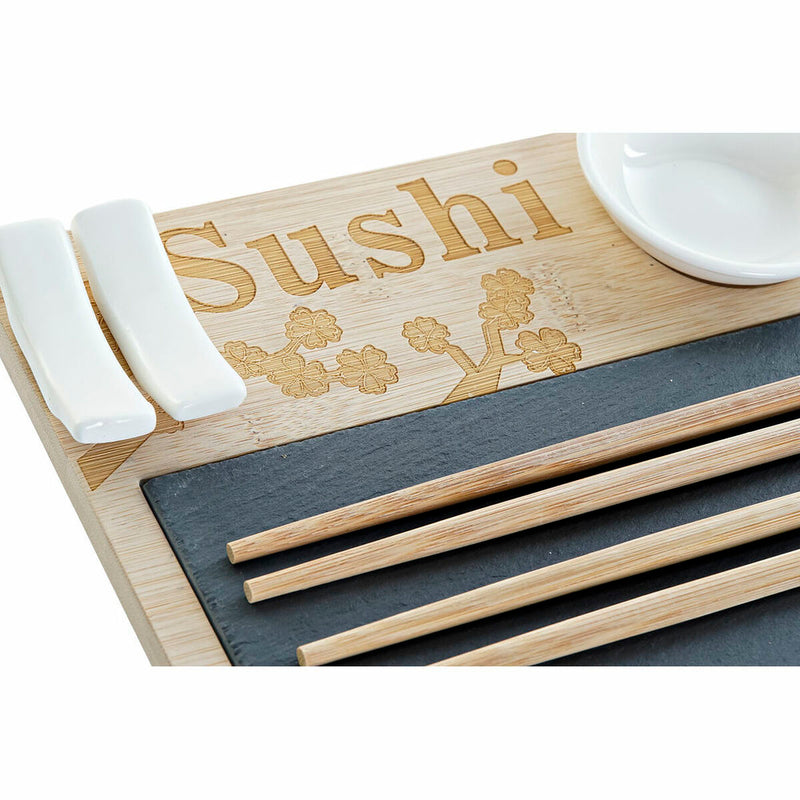 Moderne Sushi-Sets in Weiß, Schwarz und Naturtönen aus Bambus und Kunststoff (9 Stücke)