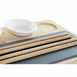 Moderne Sushi-Sets in Weiß, Schwarz und Naturtönen aus Bambus und Kunststoff (9 Stücke)