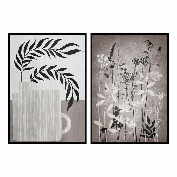 Moderne Gemälde von Pflanzenblättern (2 Stücke) - Dazzling Décor Store