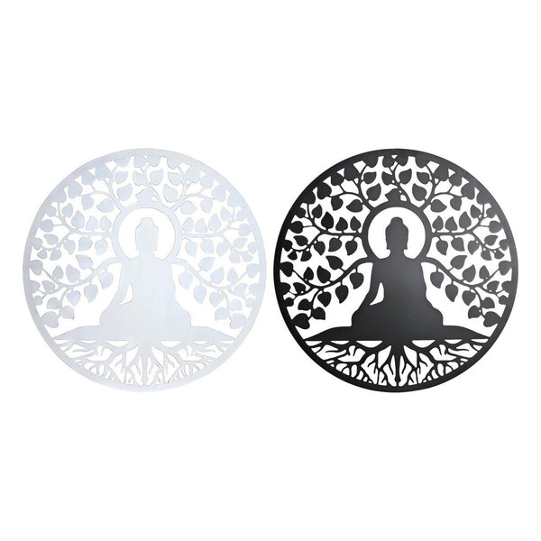 Orientalische Buddha Wanddekoration in Weiß und Schwarz (2 Stück)