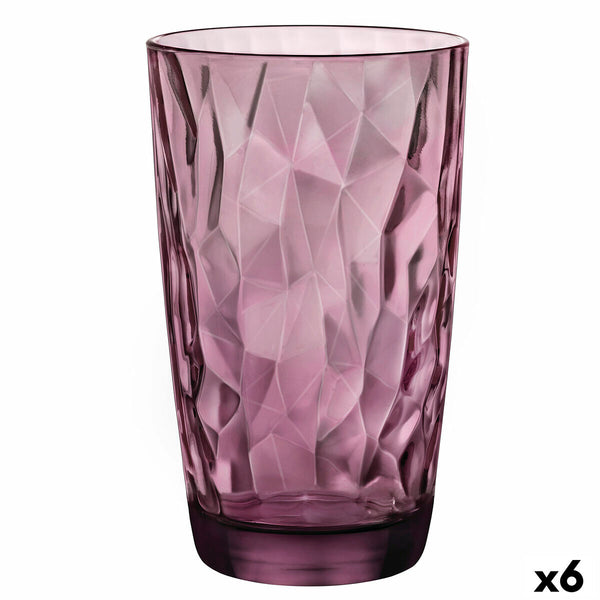 Trinkglas Bormioli Rocco Diamond Lila Glas 470 ml (6 Stück)