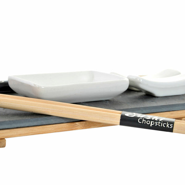 Sushi-Set in Braun, Schwarz und Naturtönen aus Bambus (9 Stücke)
