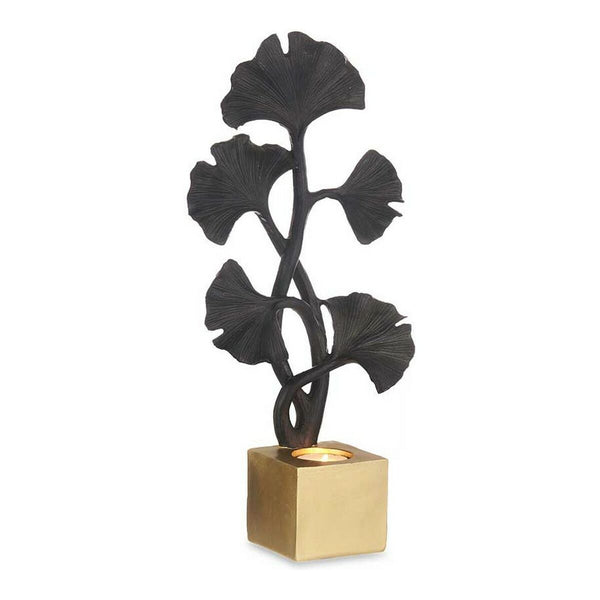 Schwarz-Goldene Blomster Deko-Figur aus Polyesterharz