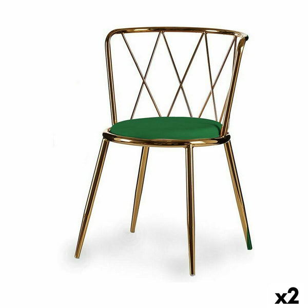 Luxuriöser Stuhl in Grün und Gold (2 Stück)