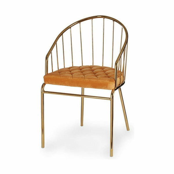 Stuhl mit goldenen Stangen in Senffarbe (2 Stück)