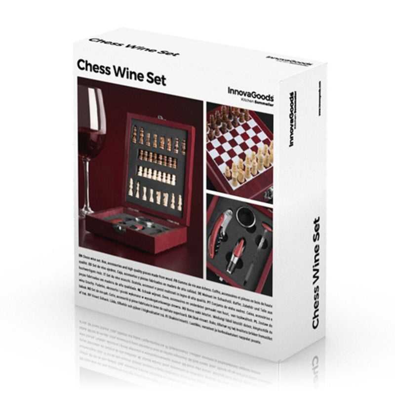 Weinzubehörset mit Schachspiel (37 Stücke)