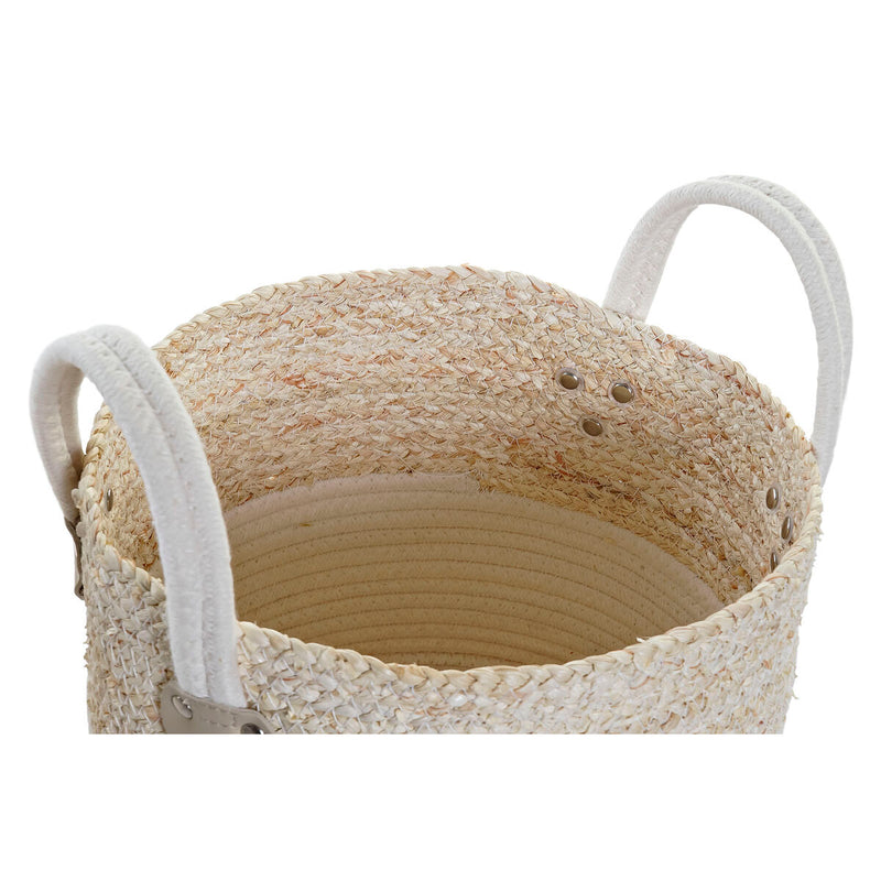 White Natural Fibre Basket Set